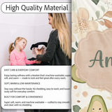 Cute Avocado Floral Pastel Seamless Pattern  Unique Gift  Personalised Custom Name Super Soft Fleece Blanket Bed Sofa Throw