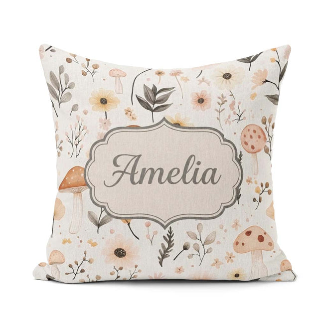 Custom Name Moon Stars Floral Dreamy Seamless Pattern Name Cute Square Filled Cushion Throw Pillow Sofa Bed Home Decor Zip Washable UK Made