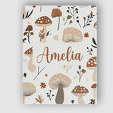 Personalised Name Neutral Mushroom Botanical Custom Bespoke  Contemporary Display Canvas Wall Art Print Decor Picture Ready to Hang