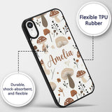 Cute Teddy Bear Floral Nursery Seamless Pattern Custom Name Protective Phone Case Mobile Cover Durable Everyday Smartphone Shock Resistant