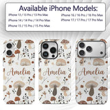 Cute Teddy Bear Floral Nursery Seamless Pattern Custom Name Protective Phone Case Mobile Cover Durable Everyday Smartphone Shock Resistant