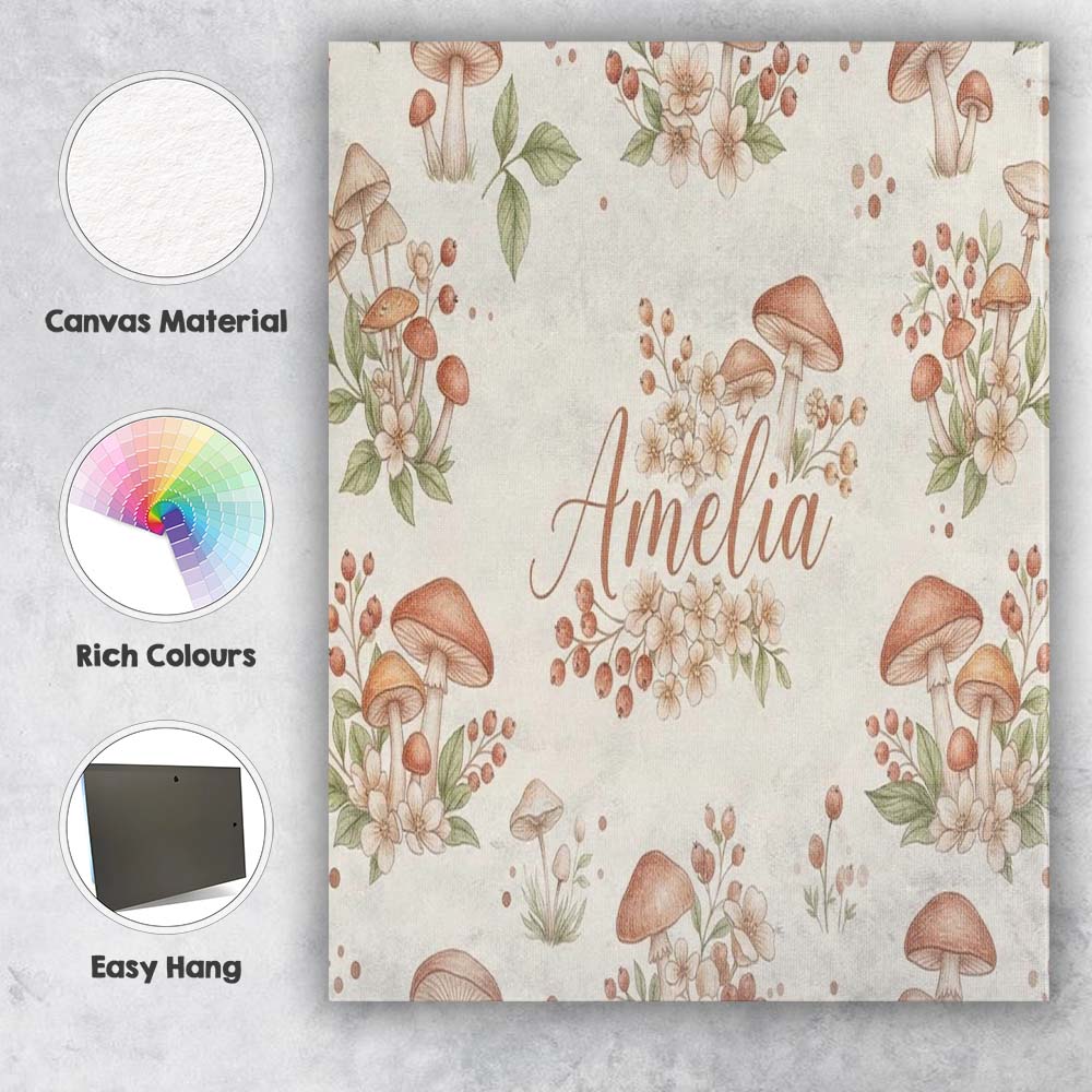 Personalised Name Boho Hot Air Balloon Custom  Modern Room Accent Elegant Feature Canvas Wall Art Print Decor Picture Ready to Hang