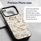 Cute Whale Dolphin Floral Neutral Printed Design Custom Name Protective Phone Case Mobile Cover Durable Everyday Smartphone Shock Resistant