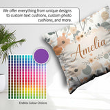 Custom Name Minimal Abstract Soft Neutral Seamless Pattern Name Square Filled Cushion Throw Pillow Sofa Bed Home Decor Zip Washable UK Made