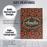Personalised Name Tropical Red Hibiscus Custom  Modern Room Accent Elegant Feature Canvas Wall Art Print Decor Picture Ready to Hang