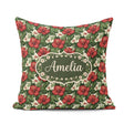 Custom Name Tropical Hibiscus White Red Botanical Seamless Name Square Filled Cushion Throw Pillow Sofa Bed Home Decor Zip Washable UK Made