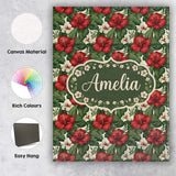 Personalised Name Tropical Hibiscus White Custom  Unique Gift Idea Elegant Feature Canvas Wall Art Print Decor Picture Ready to Hang
