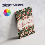 Personalised Name Tropical Hibiscus Cream Custom  Unique Gift Idea Elegant Feature Canvas Wall Art Print Decor Picture Ready to Hang