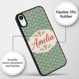 Cute Striped Hot Air Balloon Blue Sky Seamless Custom Name Protective Phone Case Mobile Cover Durable Everyday Smartphone Shock Resistant