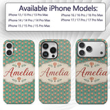 Cute Striped Hot Air Balloon Blue Sky Seamless Custom Name Protective Phone Case Mobile Cover Durable Everyday Smartphone Shock Resistant