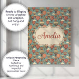 Personalised Name Boho Hot Air Balloon Custom  Modern Room Accent Elegant Feature Canvas Wall Art Print Decor Picture Ready to Hang