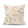 Custom Name Baby Giraffe Floral Nursery Seamless Pattern Name Square Filled Cushion Throw Pillow Sofa Bed Home Decor Zip Washable UK Made
