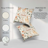 Custom Name Baby Giraffe Floral Nursery Seamless Pattern Name Square Filled Cushion Throw Pillow Sofa Bed Home Decor Zip Washable UK Made