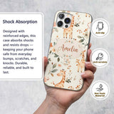 Cute Baby Giraffe Floral Nursery Seamless Pattern Custom Name Protective Phone Case Mobile Cover Durable Everyday Smartphone Shock Resistant