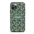 Vintage Hummingbird Lily Floral Printed Design Custom Name Protective Phone Case Mobile Cover Durable Everyday Smartphone Shock Resistant