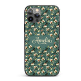 Vintage Hummingbird Lily Floral Printed Design Custom Name Protective Phone Case Mobile Cover Durable Everyday Smartphone Shock Resistant