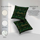 Custom Name Elegant Gold Hummingbird Botanical Dark Pattern Name Square Filled Cushion Throw Pillow Sofa Bed Home Decor Zip Washable UK Made