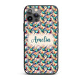 Colorful Hummingbird Abstract Watercolor Seamless Custom Name Protective Phone Case Mobile Cover Durable Everyday Smartphone Shock Resistant