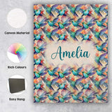 Personalised Name Colorful Hummingbird Custom  Modern Room Accent Elegant Feature Canvas Wall Art Print Decor Picture Ready to Hang