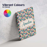 Personalised Name Colorful Hummingbird Custom  Modern Room Accent Elegant Feature Canvas Wall Art Print Decor Picture Ready to Hang