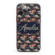 Japanese Geisha Red Kimono Floral Printed Design Custom Name Protective Phone Case Mobile Cover Durable Everyday Smartphone Shock Resistant