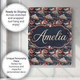 Personalised Name Japanese Geisha Red Custom Modern Room Accent Creative Decorator Style Canvas Wall Art Print Decor Picture Ready to Hang