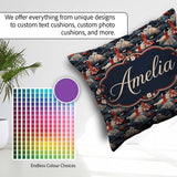 Custom Name Japanese Geisha Red Kimono Floral Landscape Seamless Square Filled Cushion Throw Pillow Sofa Bed Home Decor Zip Washable UK Made