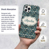Cute Kawaii Geisha Floral Garden Lantern Seamless Custom Name Protective Phone Case Mobile Cover Durable Everyday Smartphone Shock Resistant