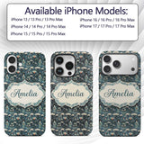 Cute Kawaii Geisha Floral Garden Lantern Seamless Custom Name Protective Phone Case Mobile Cover Durable Everyday Smartphone Shock Resistant