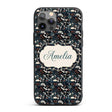 Elegant Japanese Women Floral Printed Design Custom Name Protective Phone Case Mobile Cover Durable Everyday Smartphone Shock Resistant