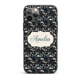 Elegant Japanese Women Floral Printed Design Custom Name Protective Phone Case Mobile Cover Durable Everyday Smartphone Shock Resistant
