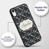 Elegant Japanese Women Floral Printed Design Custom Name Protective Phone Case Mobile Cover Durable Everyday Smartphone Shock Resistant