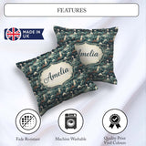Custom Name Asian Women Scenic Floral Landscape Seamless Pattern Square Filled Cushion Throw Pillow Sofa Bed Home Decor Zip Washable UK Made