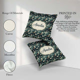 Custom Name Asian Women Scenic Floral Landscape Seamless Pattern Square Filled Cushion Throw Pillow Sofa Bed Home Decor Zip Washable UK Made