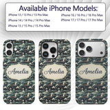 Traditional Asian Women Scenic Floral Landscape Custom Name Protective Phone Case Mobile Cover Durable Everyday Smartphone Shock Resistant