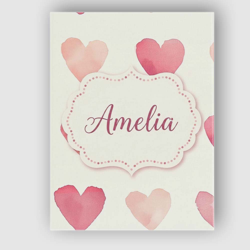 Personalised Name Soft Watercolor Pink Custom  Modern Room Accent Elegant Feature Canvas Wall Art Print Decor Picture Ready to Hang
