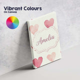 Personalised Name Soft Watercolor Pink Custom  Modern Room Accent Elegant Feature Canvas Wall Art Print Decor Picture Ready to Hang