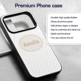 Minimal Gold Star Seamless Pattern on Soft White Custom Name Protective Phone Case Mobile Cover Durable Everyday Smartphone Shock Resistant