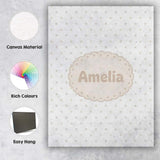 Personalised Name Minimal Gold Star Seamless Custom Bespoke  Contemporary Display Canvas Wall Art Print Decor Picture Ready to Hang