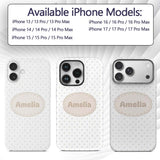 Minimal Gold Star Seamless Pattern on Soft White Custom Name Protective Phone Case Mobile Cover Durable Everyday Smartphone Shock Resistant