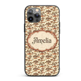 Rustic Desert Tree Scenic Repeat Seamless Pattern Custom Name Protective Phone Case Mobile Cover Durable Everyday Smartphone Shock Resistant
