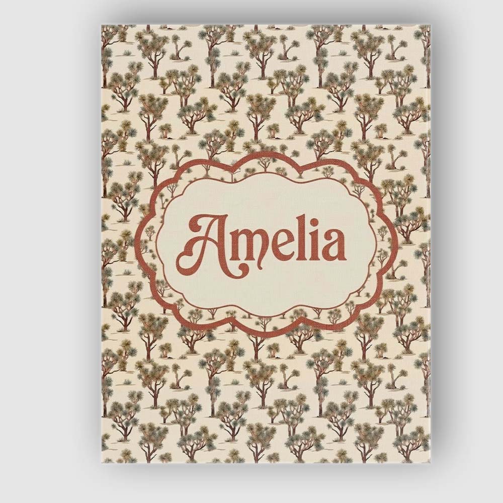 Personalised Name Neutral Desert Shrub Tree Custom  Bespoke Interior Contemporary Canvas Wall Art Print Decor Picture Ready to Hang