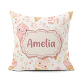 Custom Name Kawaii Ice Cream Floral Sweet Seamless Pattern Name Square Filled Cushion Throw Pillow Sofa Bed Home Decor Zip Washable UK Made