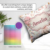 Custom Name Kawaii Ice Cream Floral Sweet Seamless Pattern Name Square Filled Cushion Throw Pillow Sofa Bed Home Decor Zip Washable UK Made
