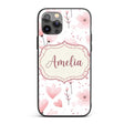 Soft Pink Floral Blossom Romantic Printed Design Custom Name Protective Phone Case Mobile Cover Durable Everyday Smartphone Shock Resistant