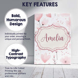Personalised Name Soft Pink Floral Blossom Custom  Unique Gift Idea Elegant Feature Canvas Wall Art Print Decor Picture Ready to Hang