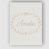 Personalised Name Minimal Vertical Stripe Custom  Unique Gift Idea Elegant Feature Canvas Wall Art Print Decor Picture Ready to Hang