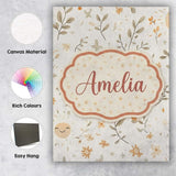 Personalised Name Smiling Sun Floral Nature Custom  Bespoke Interior Contemporary Canvas Wall Art Print Decor Picture Ready to Hang