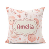 Custom Name Cute Balloon Pastel Kids Party Seamless Pattern Name Square Filled Cushion Throw Pillow Sofa Bed Home Decor Zip Washable UK Made
