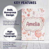 Personalised Name Cute Balloon Pastel Kids Custom  Unique Gift Idea Elegant Feature Canvas Wall Art Print Decor Picture Ready to Hang